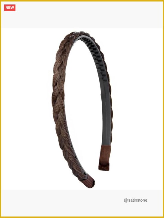 Slender Braided Headband with Teeth Synthetic Hair Plaited Headband main image 6